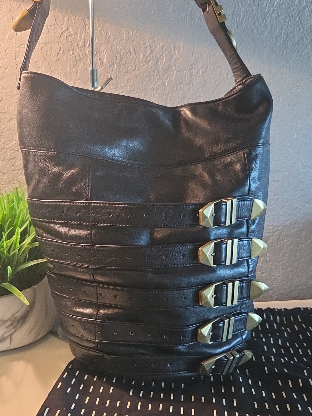 Rebecca Minkoff Large Leather Buckle Bag